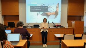 Ana Maria lors de la Conférénce La pédagogie à l'heure du numérique